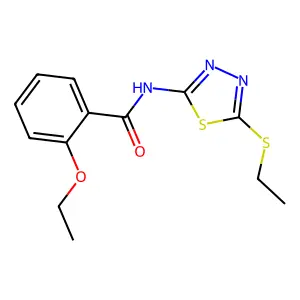 2-ethoxy-N-[5-(ethylsulfanyl)-1,3,4-thiadiazol-2-yl]benzamide structure