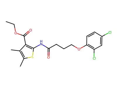 Ethyl 2-[4-(2,4-dichlorophenoxy)butanamido]-4,5-dimethylthiophene-3-carboxylate structure