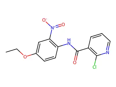 2-chloro-N-(4-ethoxy-2-nitrophenyl)pyridine-3-carboxamide structure