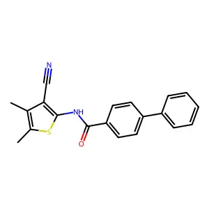N-(3-cyano-4,5-dimethylthiophen-2-yl)-[1,1'-biphenyl]-4-carboxamide structure