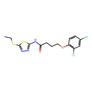 4-(2,4-dichlorophenoxy)-N-[5-(ethylsulfanyl)-1,3,4-thiadiazol-2-yl]butanamide structure