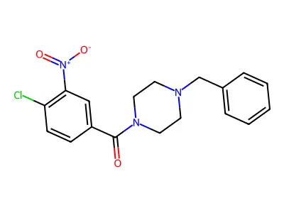 (4-Benzylpiperazin-1-yl)(4-chloro-3-nitrophenyl)methanone structure