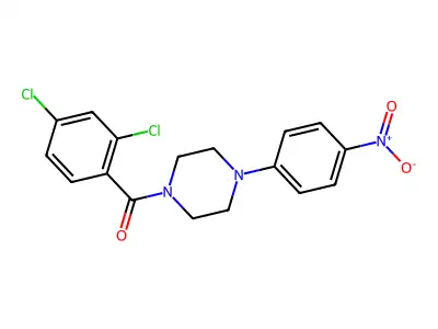 (2,4-Dichlorophenyl)-[4-(4-nitrophenyl)piperazin-1-yl]methanone structure