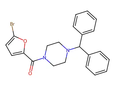 1-Benzhydryl-4-(5-bromo-2-furoyl)piperazine structure