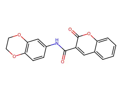 N-(2,3-dihydro-1,4-benzodioxin-6-yl)-2-oxo-2H-chromene-3-carboxamide structure