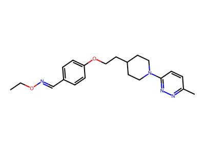 O-Ethyl-N-(4-{2-[1-(6-methyl-3-pyridazinyl)-4-piperidinyl]ethoxy}benzylidene)hydroxylamine structure