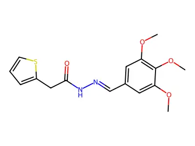 2-(2-Thienyl)-N'-(3,4,5-trimethoxybenzylidene)acetohydrazide structure