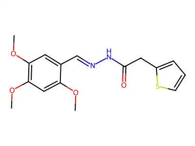2-thiophen-2-yl-N-[(2,4,5-trimethoxyphenyl)methylideneamino]acetamide structure