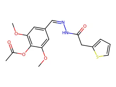2,6-dimethoxy-4-{(E)-[(2-thienylacetyl)hydrazono]methyl}phenyl acetate structure