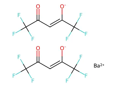 Barium(2+);bis(1,1,1,5,5,5-hexafluoro-4-oxopent-2-en-2-olate) structure