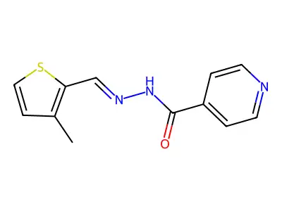 N-[(3-methylthiophen-2-yl)methylideneamino]pyridine-4-carboxamide structure