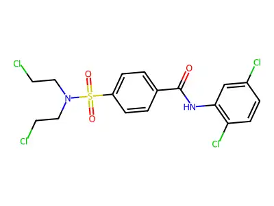 4-[bis(2-chloroethyl)sulfamoyl]-N-(2,5-dichlorophenyl)benzamide structure
