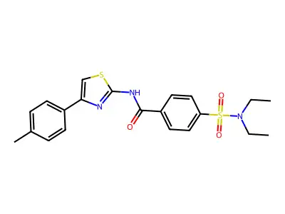 4-(diethylsulfamoyl)-N-[4-(4-methylphenyl)-1,3-thiazol-2-yl]benzamide structure