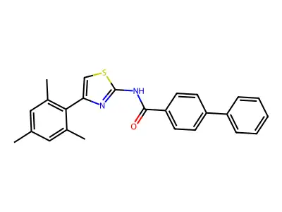 N-(4-mesitylthiazol-2-yl)-[1,1'-biphenyl]-4-carboxamide structure