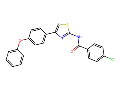 4-chloro-N-[4-(4-phenoxyphenyl)-1,3-thiazol-2-yl]benzamide structure