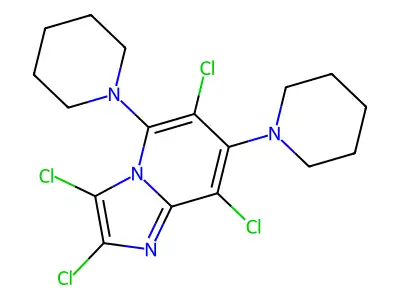 2,3,6,8-Tetrachloro-5,7-di(piperidin-1-yl)imidazo[1,2-a]pyridine structure