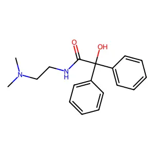 N-[2-(dimethylamino)ethyl]-2-hydroxy-2,2-diphenylacetamide structure
