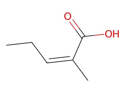 2-甲基戊-2-烯-1-酸 structure
