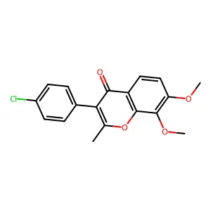 3-(4-chlorophenyl)-7,8-dimethoxy-2-methyl-4H-chromen-4-one structure