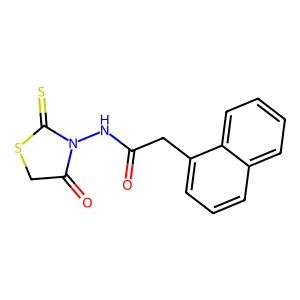 2-(naphthalen-1-yl)-N-(4-oxo-2-thioxo-1,3-thiazolidin-3-yl)acetamide structure