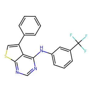 5-phenyl-N-[3-(trifluoromethyl)phenyl]thieno[2,3-d]pyrimidin-4-amine structure