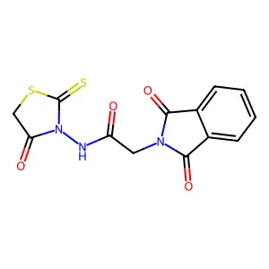 2-(1,3-dioxo-2,3-dihydro-1H-isoindol-2-yl)-N-(4-oxo-2-sulfanylidene-1,3-thiazolidin-3-yl)acetamide structure