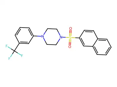 1-Naphthalen-2-ylsulfonyl-4-[3-(trifluoromethyl)phenyl]piperazine structure