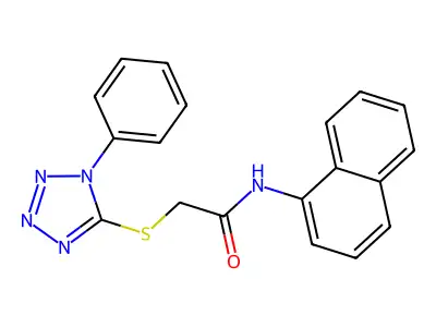N-(naphthalen-1-yl)-2-[(1-phenyl-1H-1,2,3,4-tetrazol-5-yl)sulfanyl]acetamide structure