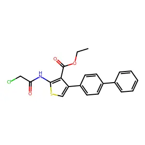 Ethyl 2-(2-chloroacetylamino)-4-(4-phenylphenyl)thiophene-3-carboxylate structure