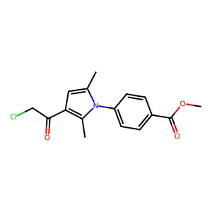 methyl 4-(3-(2-chloroacetyl)-2,5-dimethyl-1H-pyrrol-1-yl)benzoate structure