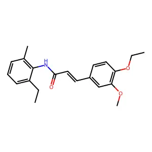 (2E)-3-(4-ethoxy-3-methoxyphenyl)-N-(2-ethyl-6-methylphenyl)prop-2-enamide structure