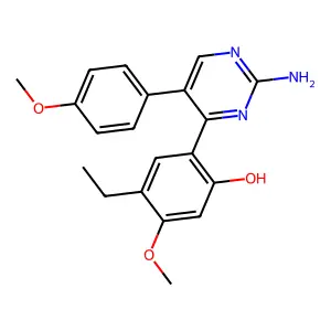 2-(2-Amino-5-(4-methoxyphenyl)pyrimidin-4-yl)-4-ethyl-5-methoxyphenol structure