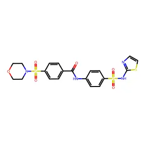 4-(4-morpholinylsulfonyl)-N-{4-[(1,3-thiazol-2-ylamino)sulfonyl]phenyl}benzamide structure