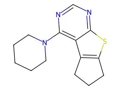 4-(Piperidin-1-yl)-6,7-dihydro-5H-cyclopenta[4,5]thieno[2,3-d]pyrimidine structure