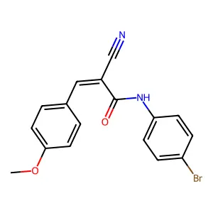 (2E)-N-(4-bromophenyl)-2-cyano-3-(4-methoxyphenyl)prop-2-enamide structure