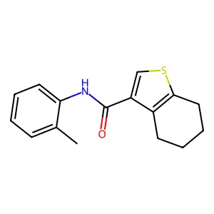 N-(2-methylphenyl)-4,5,6,7-tetrahydro-1-benzothiophene-3-carboxamide structure
