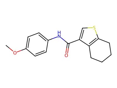 N-(4-methoxyphenyl)-4,5,6,7-tetrahydro-1-benzothiophene-3-carboxamide structure