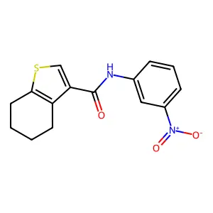 N-(3-nitrophenyl)-4,5,6,7-tetrahydro-1-benzothiophene-3-carboxamide structure