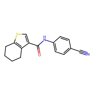 N-(4-cyanophenyl)-4,5,6,7-tetrahydro-1-benzothiophene-3-carboxamide structure