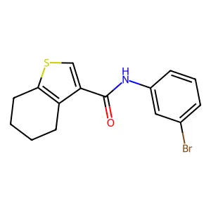 N-(3-bromophenyl)-4,5,6,7-tetrahydro-1-benzothiophene-3-carboxamide structure