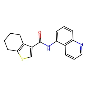N-quinolin-5-yl-4,5,6,7-tetrahydro-1-benzothiophene-3-carboxamide structure