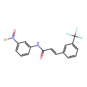 (2E)-N-(3-nitrophenyl)-3-[3-(trifluoromethyl)phenyl]prop-2-enamide structure
