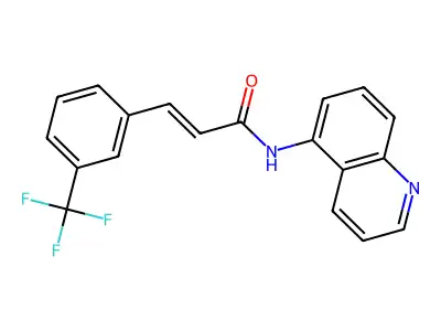 (E)-N-quinolin-5-yl-3-[3-(trifluoromethyl)phenyl]prop-2-enamide structure