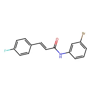(2E)-N-(3-bromophenyl)-3-(4-fluorophenyl)prop-2-enamide structure
