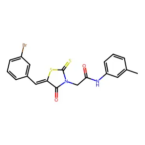 (Z)-2-(5-(3-bromobenzylidene)-4-oxo-2-thioxothiazolidin-3-yl)-N-(m-tolyl)acetamide structure