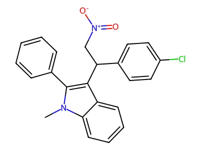 3-[1-(4-chlorophenyl)-2-nitroethyl]-1-methyl-2-phenyl-1H-indole structure