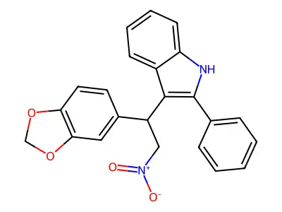 3-[1-(1,3-benzodioxol-5-yl)-2-nitroethyl]-2-phenyl-1H-indole structure