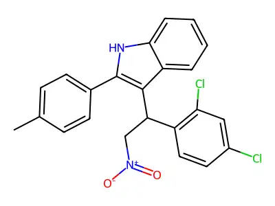 3-[1-(2,4-dichlorophenyl)-2-nitroethyl]-2-(4-methylphenyl)-1H-indole structure