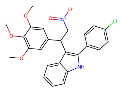 2-(4-chlorophenyl)-3-[2-nitro-1-(3,4,5-trimethoxyphenyl)ethyl]-1H-indole structure