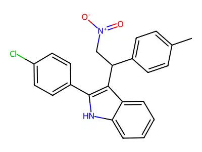 2-(4-chlorophenyl)-3-[1-(4-methylphenyl)-2-nitroethyl]-1H-indole structure